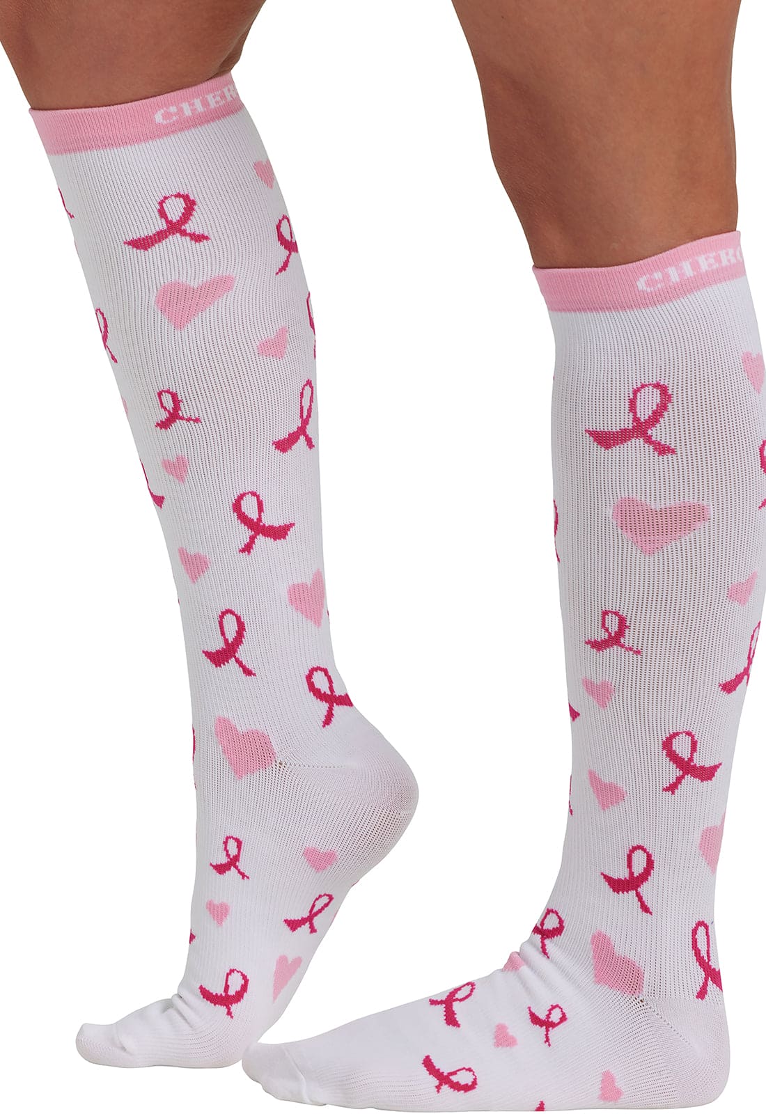 Women's 10-15mmHg Support Socks in Heartfelt Ribbons