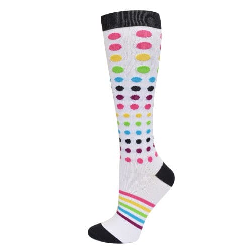 Cascade Dots & Stripes XL Fashion Compression Sock | Sophisticated Scrub Boutique